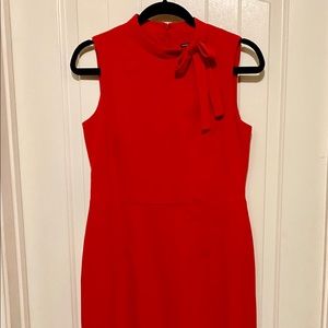 Red midi length dress